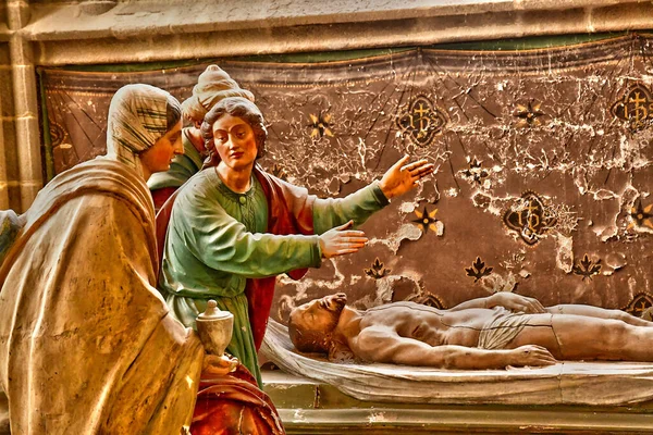 Quimper France May 2021 Entombment Saint Corentin Cathedral — Stock Photo, Image
