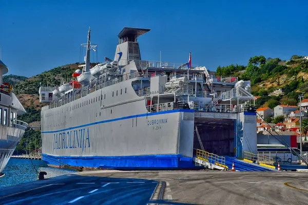Dubrovnik Croatia September 2021 Ferry New Port — Stock Photo, Image