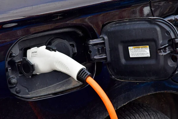 Cabourg Francia Settembre 2019 Ricarica Della Batteria Auto Elettrica — Foto Stock