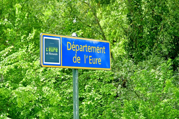 Ivry Bataille France Juin 2021 Panneau Départemental Dans Village Pittoresque — Photo