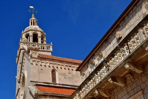 Korcula Croazia Settembre 2021 Cattedrale San Marco — Foto Stock