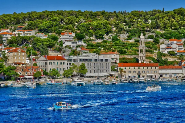 Hvar Chorvatsko Září 2021 Malebné Staré Město — Stock fotografie