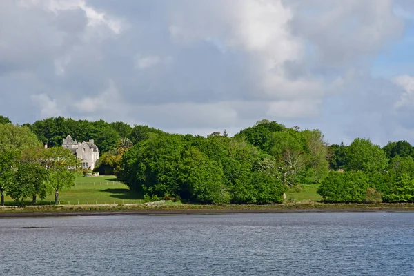 Finistere França Maio 2021 Belo Castelo Entre Benodet Quimper Rio — Fotografia de Stock