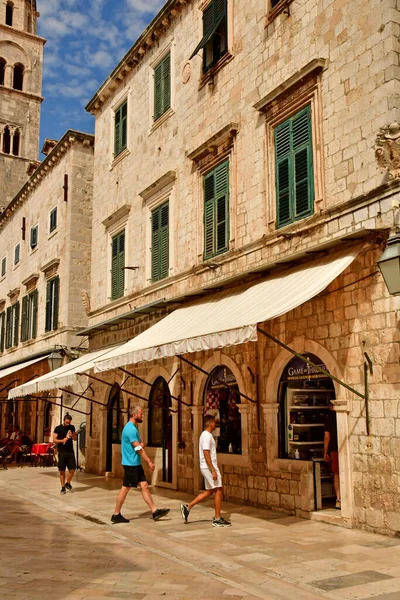 Dubrovník Chorvatsko Září 2021 Hlavní Ulice Placa Malebném Starém Městě — Stock fotografie
