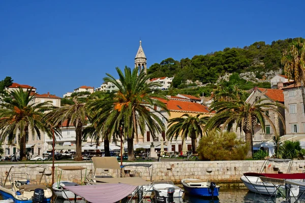 Hvar Croacia Septiembre 2021 Pintoresca Ciudad Vieja — Foto de Stock