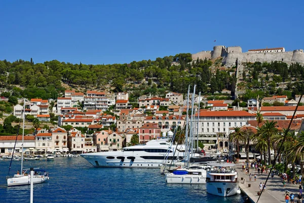 Hvar Chorvatsko Září 2021 Malebné Staré Město — Stock fotografie