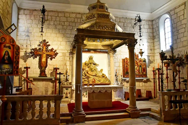Korcula Croacia Septiembre 2021 Iglesia Svih Svetih —  Fotos de Stock