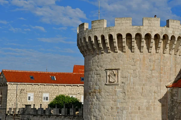 Korcula Kroatië September 2021 Pittoreske Stadsmuren — Stockfoto