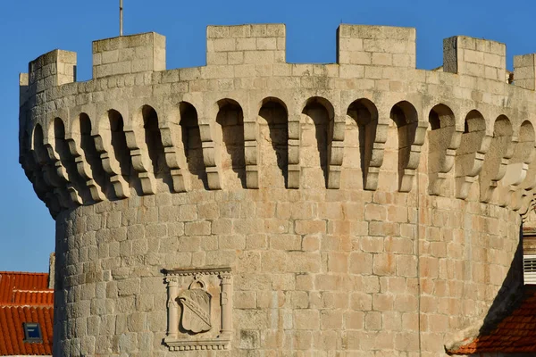 Korcula Kroatien September 2021 Die Malerische Stadtmauer — Stockfoto