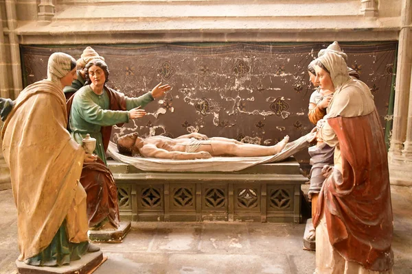 Quimper France May 2021 Entombment Saint Corentin Cathedral — Stock Photo, Image