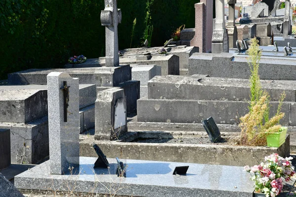 Verneuil Sur Seine França Setembro 2021 Cemitério — Fotografia de Stock