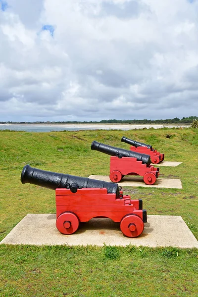 Combrit Sainte Marine Francia Maggio 2021 Vecchio Cannone Sul Mare — Foto Stock