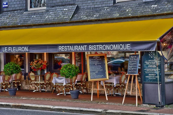 Honfleur Francie Září 2019 Restaurace Centru Města — Stock fotografie