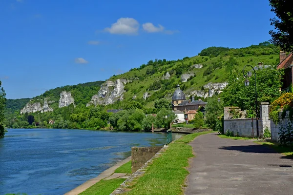 Les Andelys Frankrike Juni 2021 Floden Seine — Stockfoto