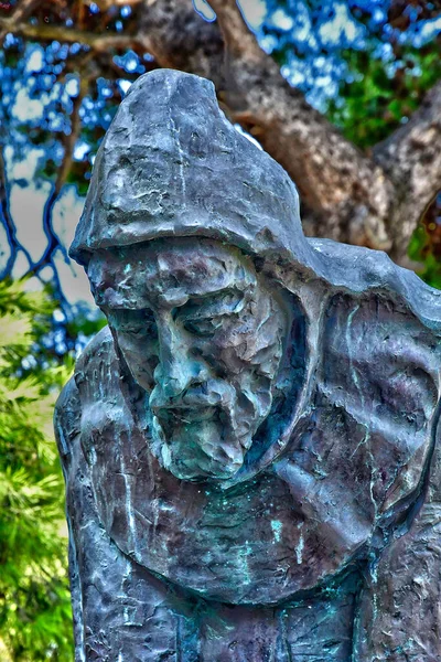 Hvar Croatie Septembre 2021 Statue Moine Devant Pittoresque Monastère Franciscain — Photo