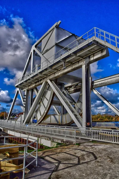 Бенувилль Франция Сентября 2019 Года Мост Пегас Новый Мост Построенный — стоковое фото
