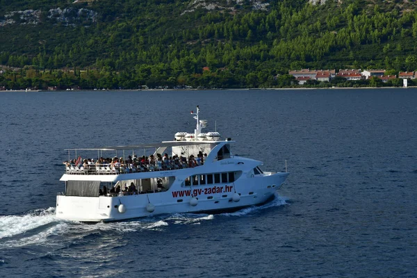 Korcula Croácia Setembro 2021 Vista Costa Dalmácia Partir Korcula — Fotografia de Stock