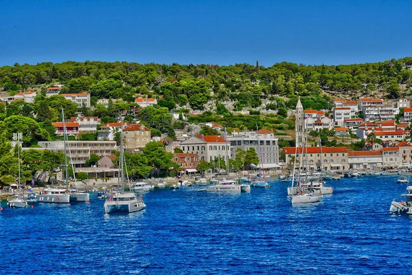 Hvar Kroatien September 2021 Den Pittoreska Gamla Staden — Stockfoto