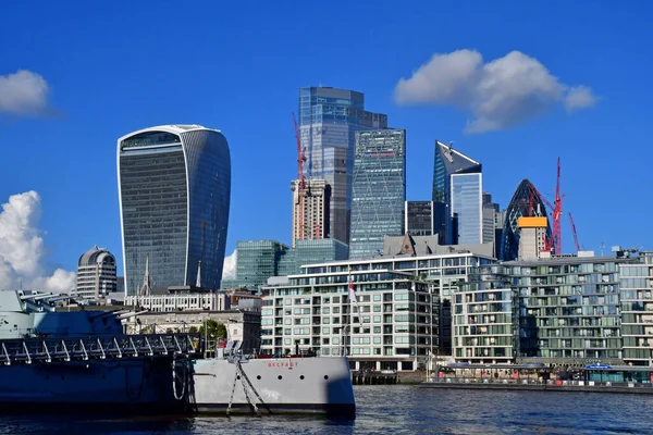 Londra Hampstead Inghilterra Ottobre 2021 Hms Belfast Incrociatore Leggero Della — Foto Stock