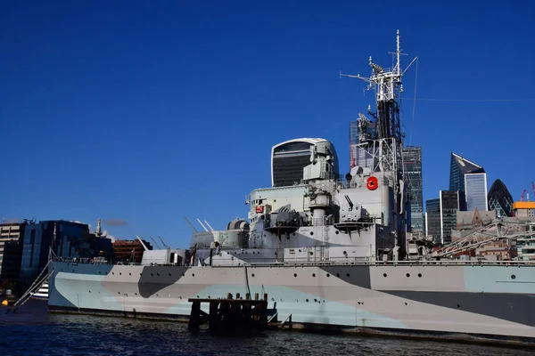 London Hampstead England Oktober 2021 Die Hms Belfast Ein Leichter — Stockfoto