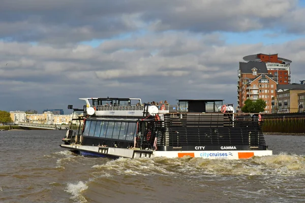 London England October 2021 Fluvial Cruise Thames River — Stock Photo, Image