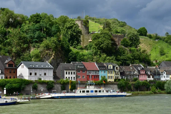 Rijndal Duitsland Augustus 2021 Stad Niderheimbach Het Dal Van Middeleeuwse — Stockfoto