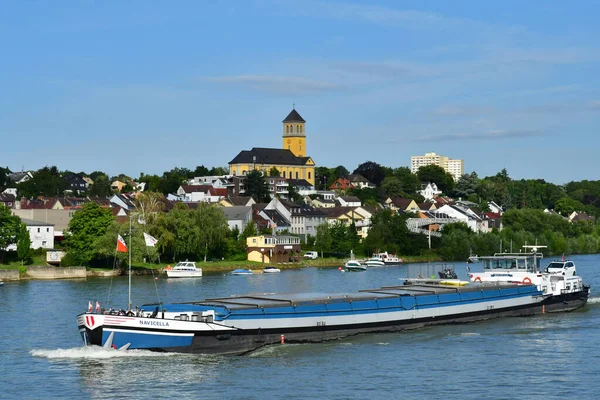 マインツ ドイツ 2021年8月11日ライン川から見える街 — ストック写真
