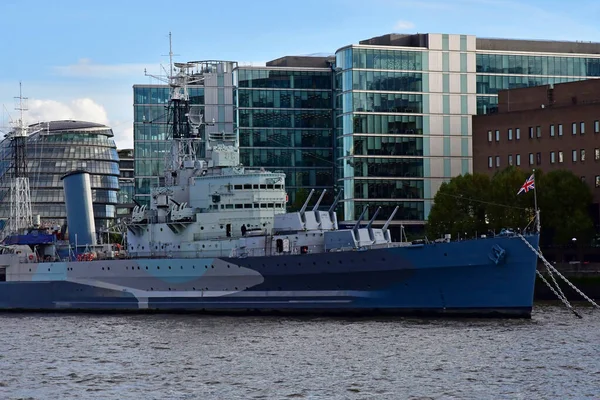 Londyn Hampstead Anglia Października 2021 Hms Belfast Lekki Krążownik Drugiej — Zdjęcie stockowe