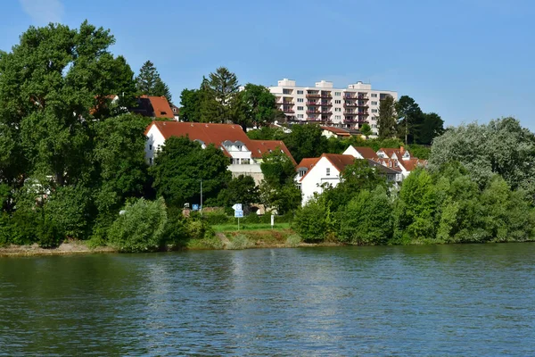 Mainz Alemanha Agosto 2021 Cidade Vista Rheine — Fotografia de Stock