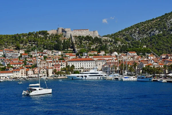 Hvar Chorvatsko Září 2021 Malebné Staré Město — Stock fotografie