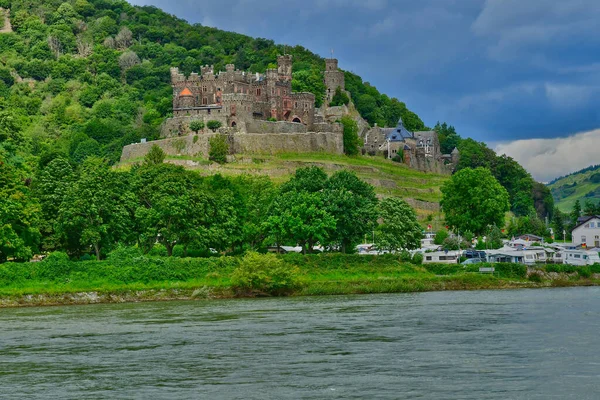 Долина Рейну Германія Аугуст 2021 Замок Райхенштайн Долині Середньовічних Замків — стокове фото