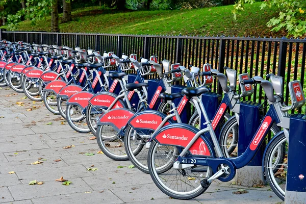 Londres Inglaterra Octubre 2021 Alquiler Gratuito Bicicletas Distrito Hyde Park — Foto de Stock