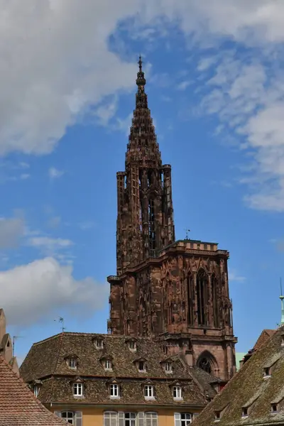 Strasbourg Frankrike Augusti 2021 Den Pittoreska Stadskärnan Sommaren Och Notre — Stockfoto