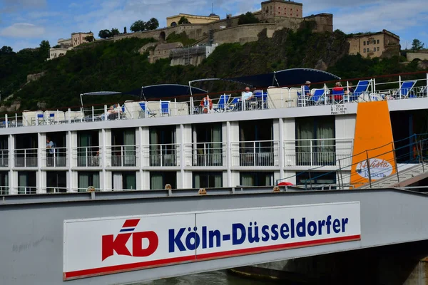 Koblenz Deutschland August 2021 Touristenboot Auf Dem Rhein — Stockfoto