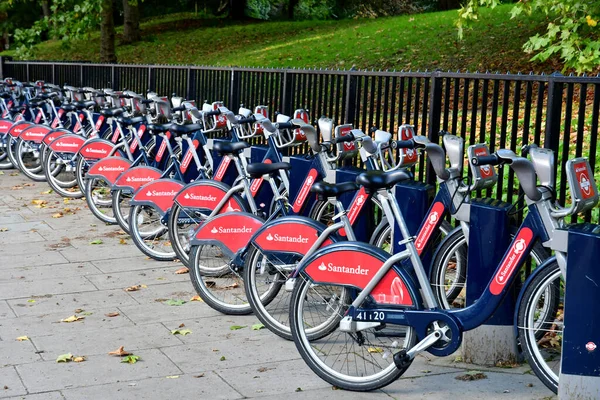 Londres Inglaterra Octubre 2021 Alquiler Gratuito Bicicletas Distrito Hyde Park — Foto de Stock