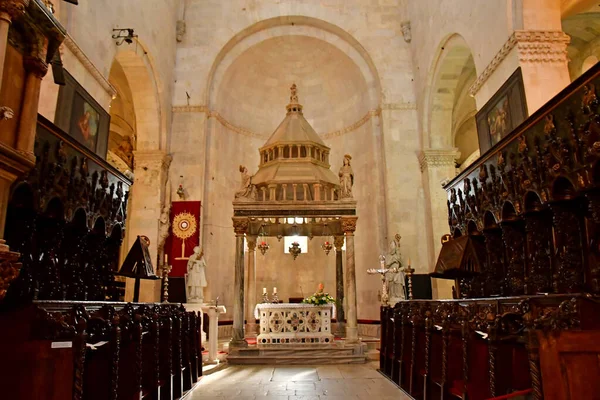 Trogir Croácia Setembro 2021 Catedral Saint Laurent — Fotografia de Stock