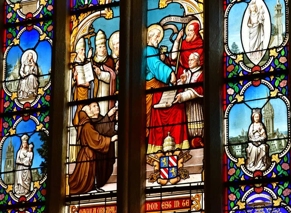 Quimper França Maio 2021 Catedral Saint Corentin — Fotografia de Stock