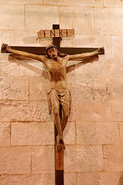 Sibenik Croazia Settembre 2021 Cristo Nella Cattedrale San Giacomo — Foto Stock