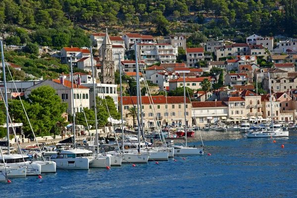 2021年9月5日 克罗地亚 Hvar 夏季风景秀丽的城市 — 图库照片