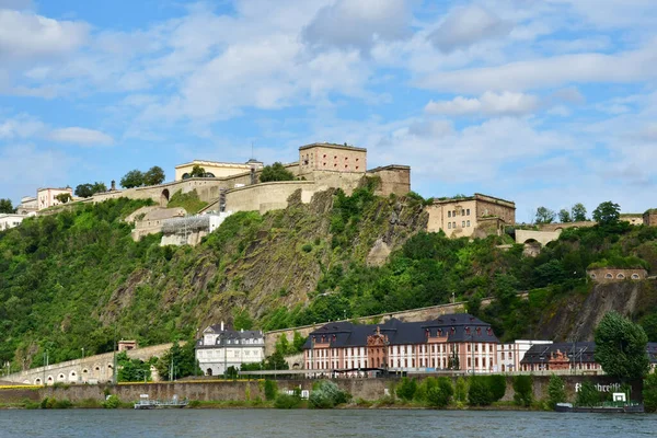 Koblenz Almanya Ağustos 2021 Ehrenbreitstein Kalesi — Stok fotoğraf