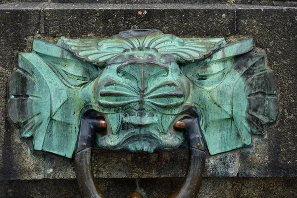 Koblenz Tysk August 2021 Skulpturstenging Det Tyske Hjørnet – stockfoto