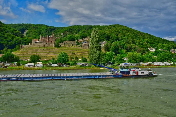 Rhendalen Tyskland Augusti 2021 Reichenstein Slott Dalen Medeltida Slott — Stockfoto