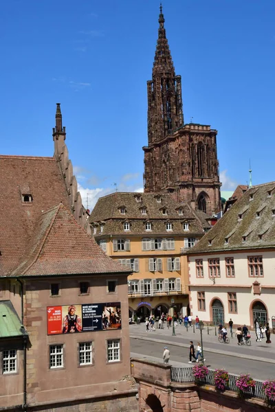 Straatsburg Frankrijk Augustus 2021 Het Pittoreske Stadscentrum Zomer Notre Dame — Stockfoto