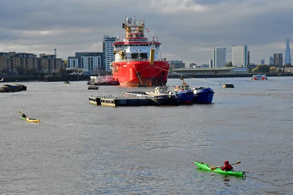 London England October 2021 Sir Attenborough Boat Thames City Greenwich — Stock Photo, Image