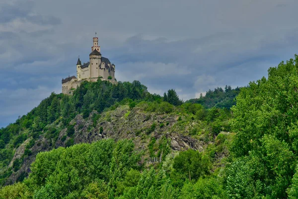 Ρήνου Κοιλάδα Γερμανία Αύγουστος 2021 Κάστρο Marksburg — Φωτογραφία Αρχείου