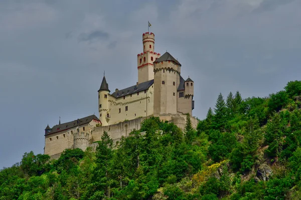 Vallée Rhin Allemagne Août 2021 Château Marksburg — Photo