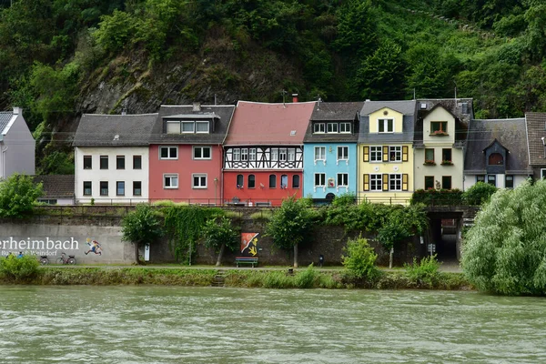 Vallée Rhin Allemagne Août 2021 Ville Niderheimbach Dans Vallée Des — Photo