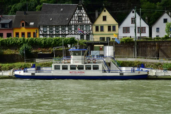 Vallée Rhin Allemagne Août 2021 Ville Niderheimbach Dans Vallée Des — Photo