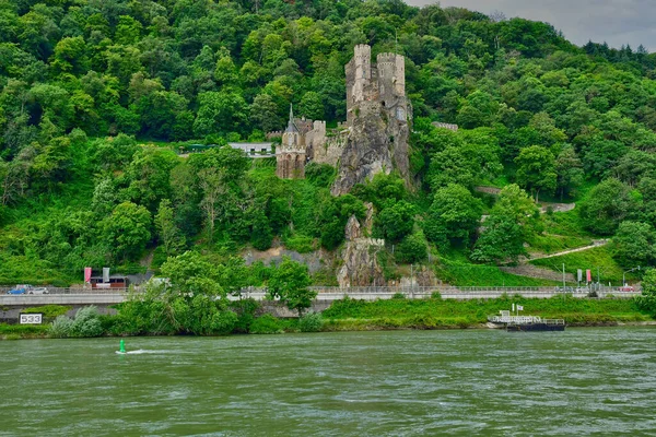 Dolina Renu Niemcy Sierpnia 2021 Rheinstein Burg Dolinie Średniowiecznych Zamków — Zdjęcie stockowe