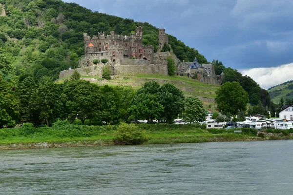 Рейнская Долина Германия Августа 2021 Года Замок Рейхенштайн Долине Средневековых — стоковое фото